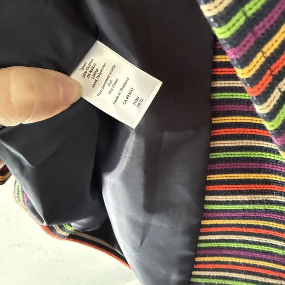 Talbots Blazer Womens 22WP Striped Two Button Lined Cotton Blend Jacket Plus Siz - Picture 6 of 12